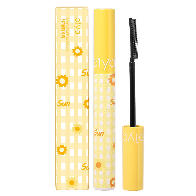 Biya Sun Flower Mascara Dense Curling Waterproof Anti-sweat not easy to smudge Long-lasting Fine Brush Head Flower Mascara