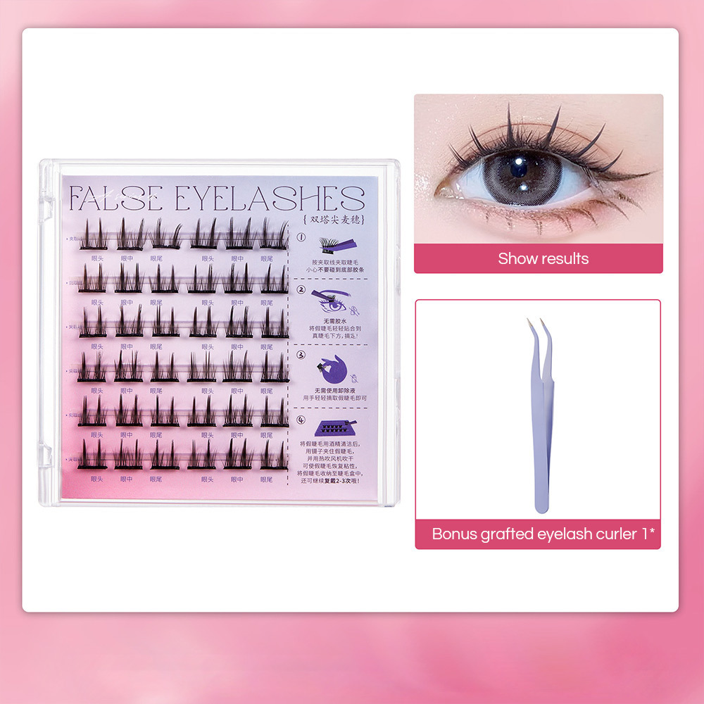 New Eyelash Glue-free Self Adhesive Cluster Lash Trail Pack Diy Adhesive Cluster Lashes Reusable No Glue Lashes with Tool