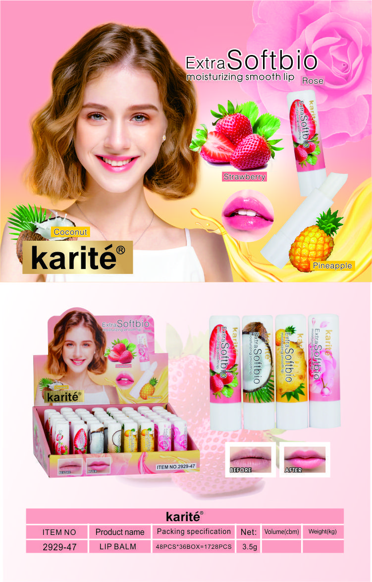 Kiss Beauty Lip Balm Organic Extra Soft Bio Deep Moisturizing Rose Pineapple Strawberry Coconut OEM Moisturizing Lip Balm