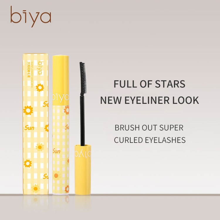 Biya Sun Flower Mascara Dense Curling Waterproof Anti-sweat not easy to smudge Long-lasting Fine Brush Head Flower Mascara