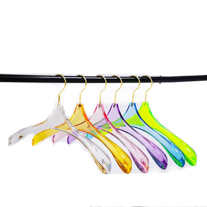 hot sale factory price  adjustable clothes hanger acrylic rack clip hangers acrylic garment hanger