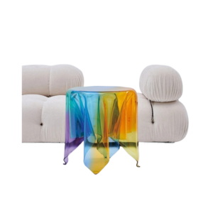 Factory Customizable Rainbow Acrylic Coffee Table Durable Colorful Acrylic Small Side Table for Home Commercial Decor