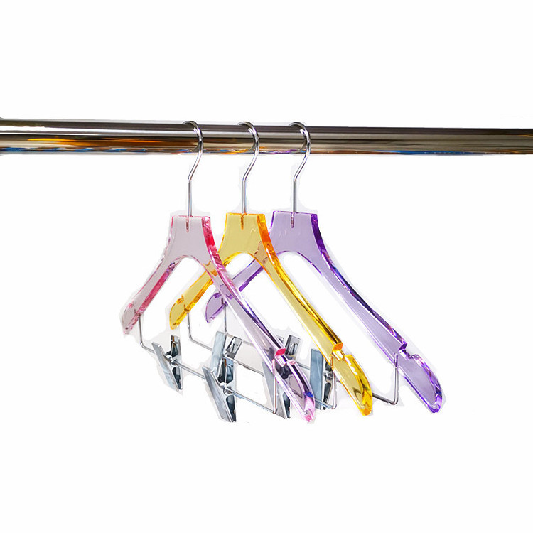 Famous Brand Crystal Acrylic Clothes Hanger Acrylic Suit Shirt Hangers for New Clothing Store