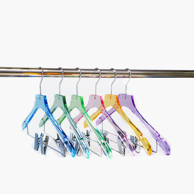 Famous Brand Crystal Acrylic Clothes Hanger Acrylic Suit Shirt Hangers for New Clothing Store