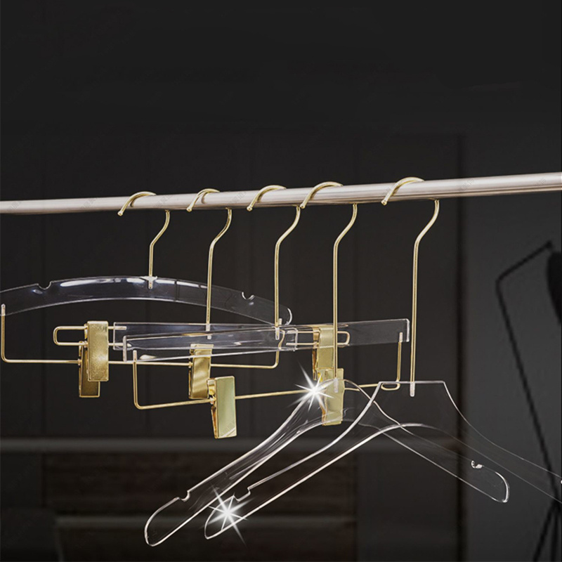 Wholesale acrylic clothes hanger custom clothing store special anti slip traceless clothes hanging men's and women's pants rack