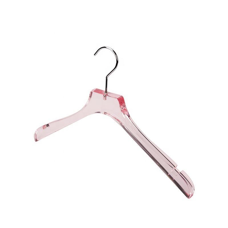 Custom logo luxury coat shirt pants suit cloth hanger plastic transparent colorful acrylic hangers