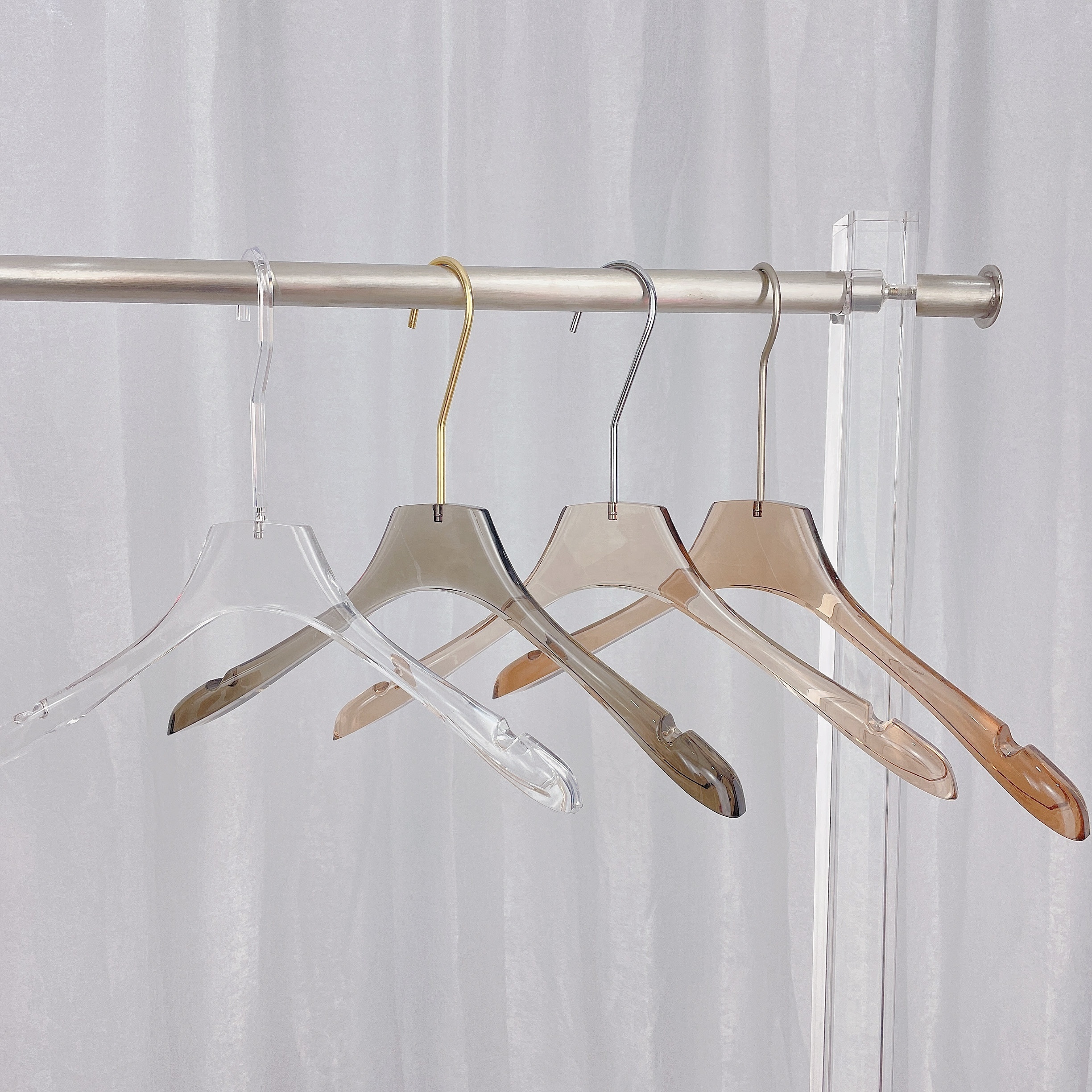 Factory custom clear PMMA coat hanger  acrylic clothes hanger