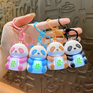 Lilangda Creative Cartoon Doll Switch Light Cute Luminous Hanging Bag Accessories Couple PVC Small Animal Elf Keychain