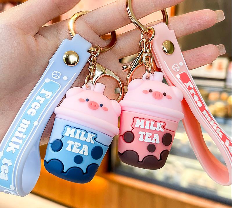 Wholesale Anime Keychain Cute Cartoon 3D PVC Designer Kids Women Silicon Mini Backpack Key ring Accessories Rubber Key chains