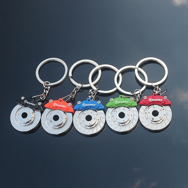 Wholesale Mini Creative Small Gift Car Brake Disc Pendant Accessories Keychains Auto Parts Models Spinning Racing Brake Keychain