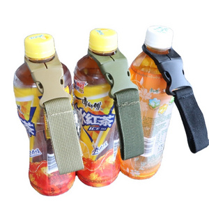 New Tactical Hiking Nylon Webbing Carabiner Water Bottle Holder Buckle Hook Clip  Carabiner Keychain Lanyard