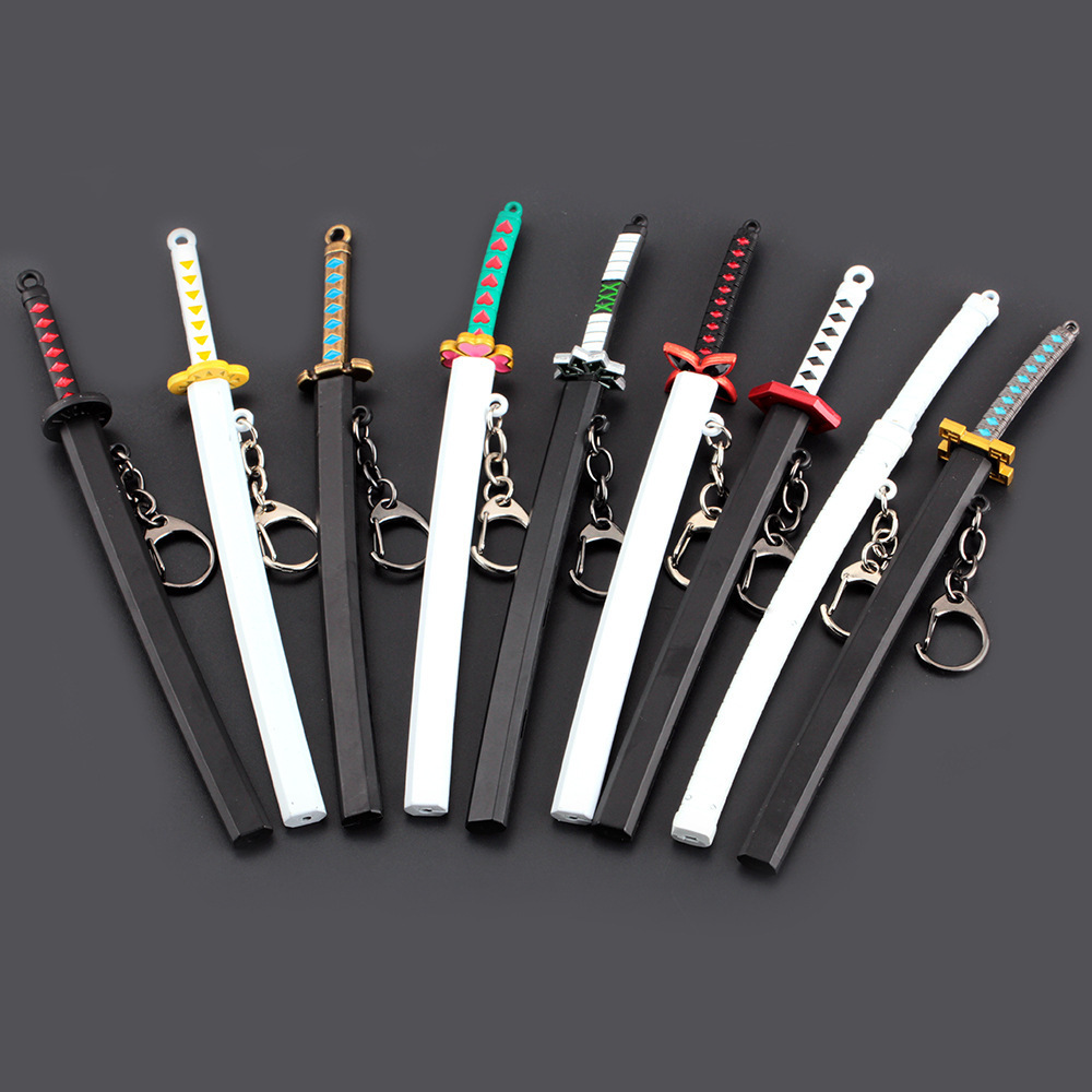 Ghost Extermination Scabbard Second Generation Japanese Round Knife with Scabbard Sword Weapon Katana Sword Keychain