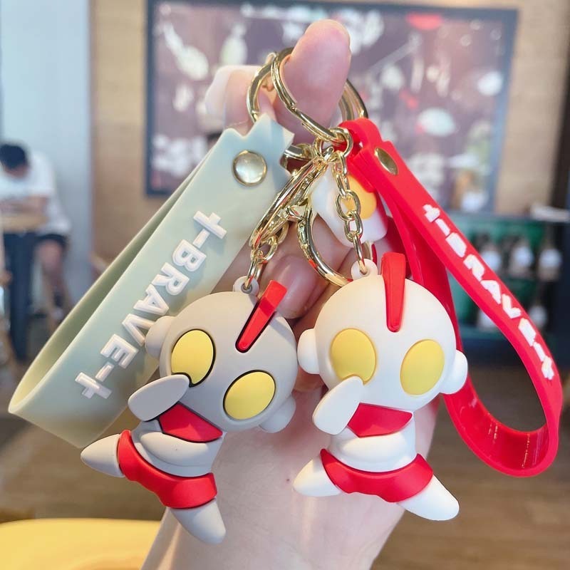 Chinese New Year Gifts Custom Rubber Key Chain Tiger 3D Soft PVC Plastic Keychains 3d Rubber Cartoon Ultraman Keychain