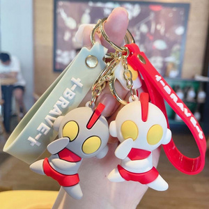 Chinese New Year Gifts Custom Rubber Key Chain Tiger 3D Soft PVC Plastic Keychains 3d Rubber Cartoon Ultraman Keychain