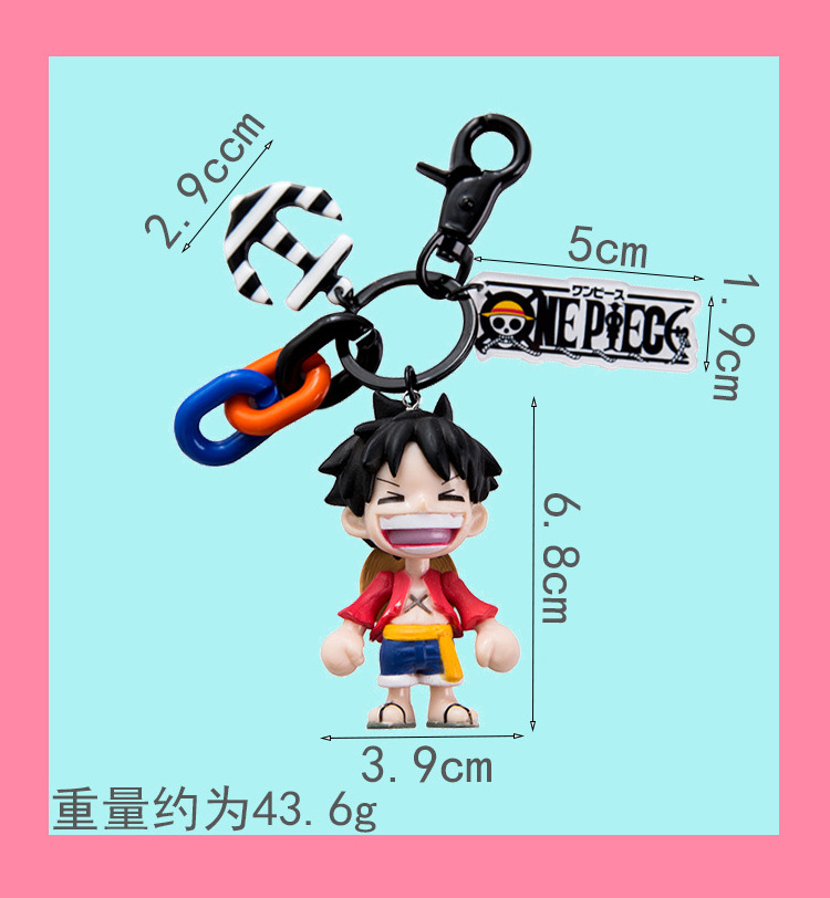 Lilangda Plastic KiKi Delivery Key Chain Japan Anime Figure Monkey D Luffy One Piece Keychain