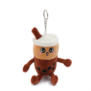 Cartoon Creative Milk Tea Cup Plush Toy Pendant Cute Super Cute Grab Kachine Doll Doll Doll Backpack Pendant Cute Boba Keychain