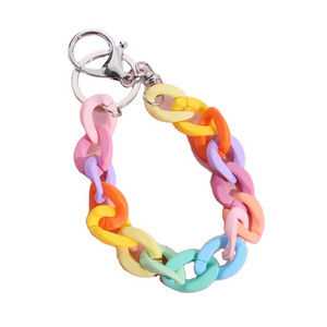 Lilangda New Color Acrylic Chain Buckle Keychain Luggage and Clothing Keychain Pendant Jewelry Accessories Plastic Keychain