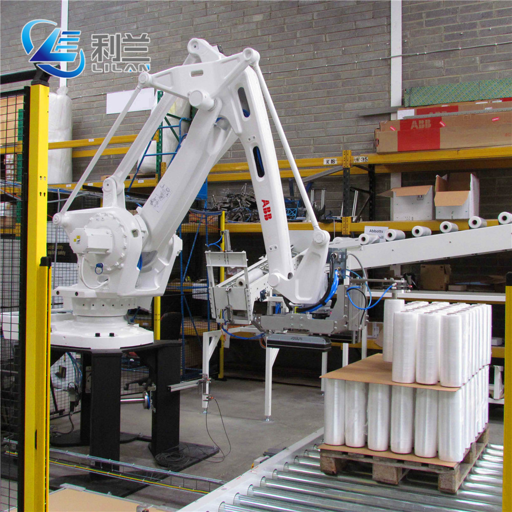 Easy Operation Mini Abb Robot Palletizer Arm in Fertilizer Automatic Packaging Line Case Stacking Robot Arm Palletizer Machine