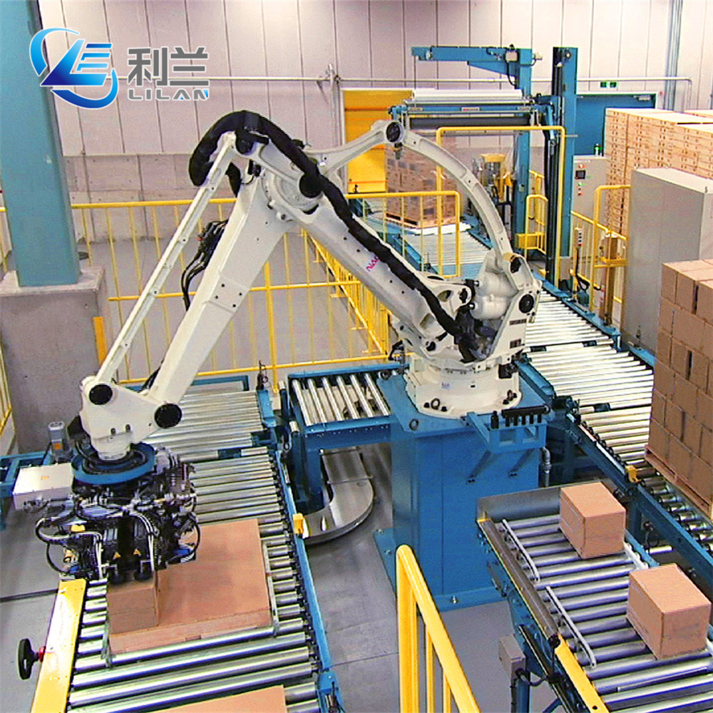 Easy Operation Mini Abb Robot Palletizer Arm in Fertilizer Automatic Packaging Line Case Stacking Robot Arm Palletizer Machine