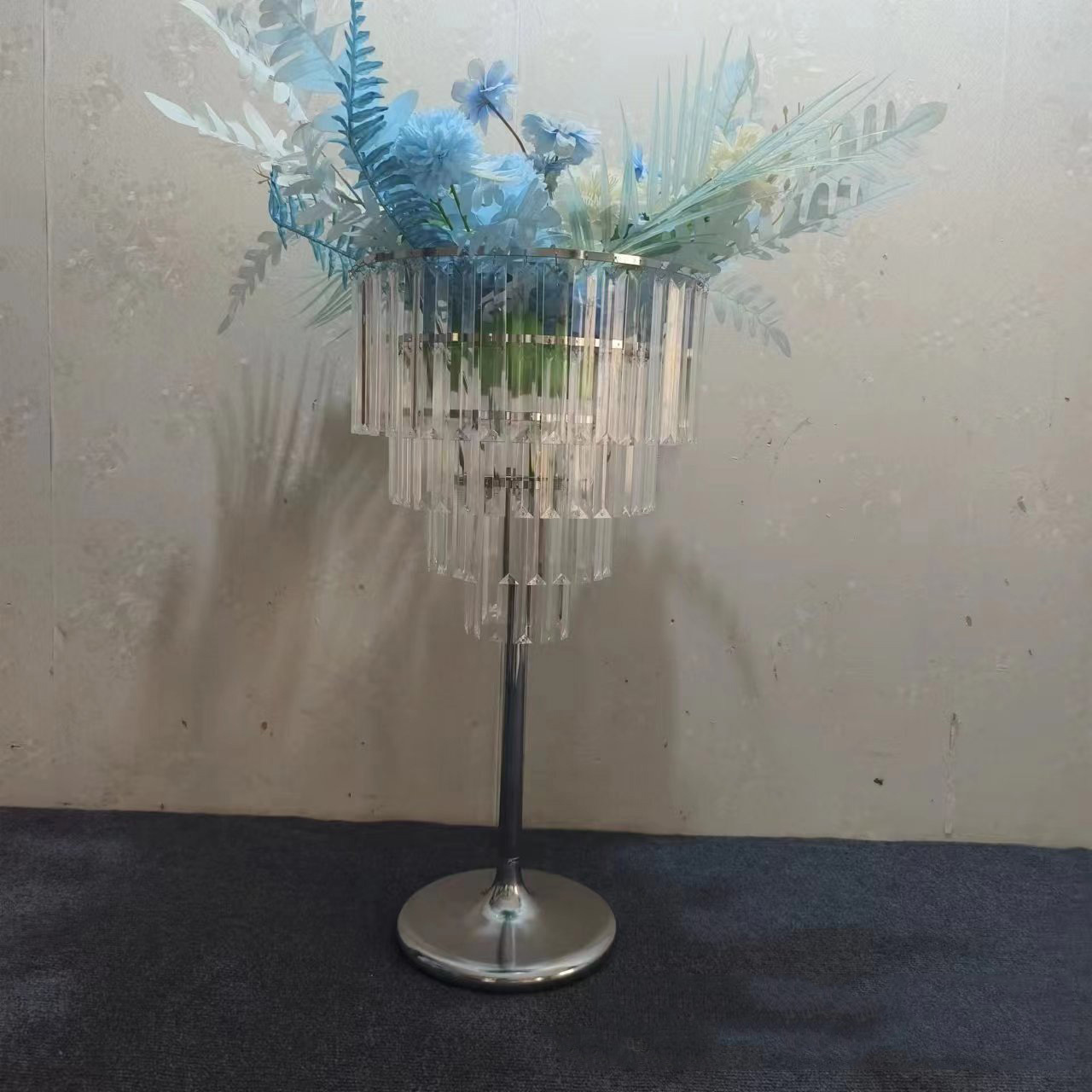 Wedding golden multi-layer flower stand hall venue layout decoration props party supplies wedding centerpieces  crystal bar