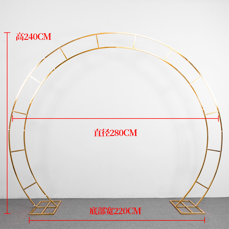 Wedding background props of double-pole arch with wrought iron frame for wedding ceremony