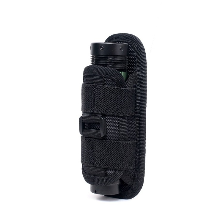 Tactical 360 Degrees Rotatable Flashlight Pouch Belt Holster Torch Case