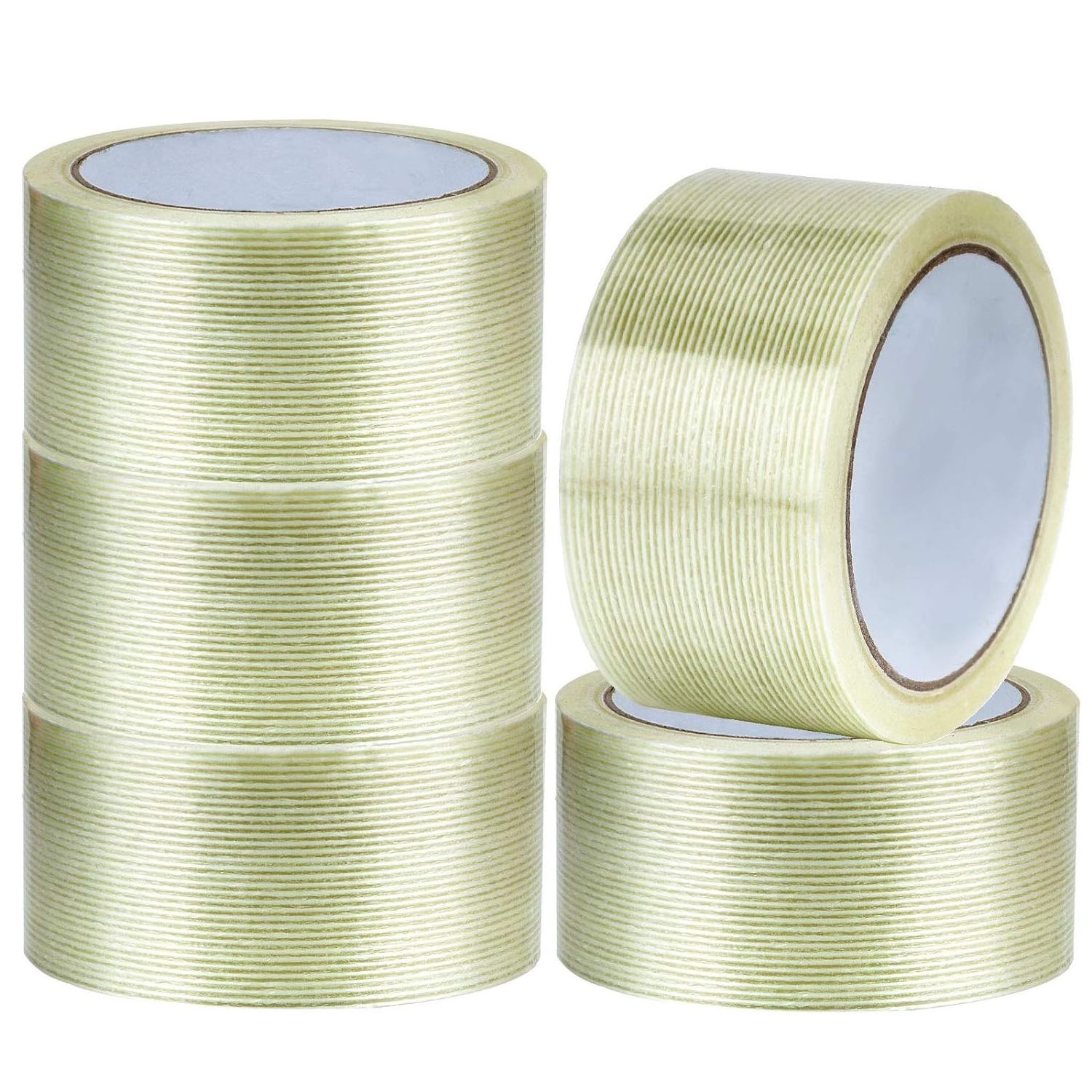 Recyclable Heavy Duty Straight and Cross Mesh Fiber Fiberglass Reinforced Filament Strapping Packing  Tape  glass grid  tape