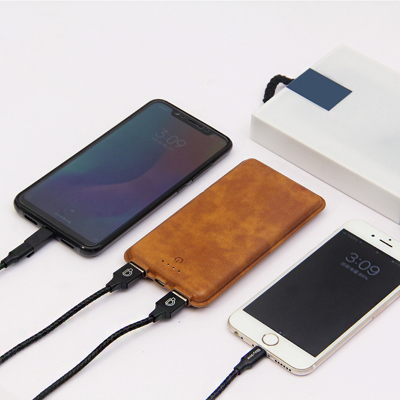 Business Gift Promotion Portable battery Leather Power Bank Family series 4000mAh 10000mAh 16000mAh