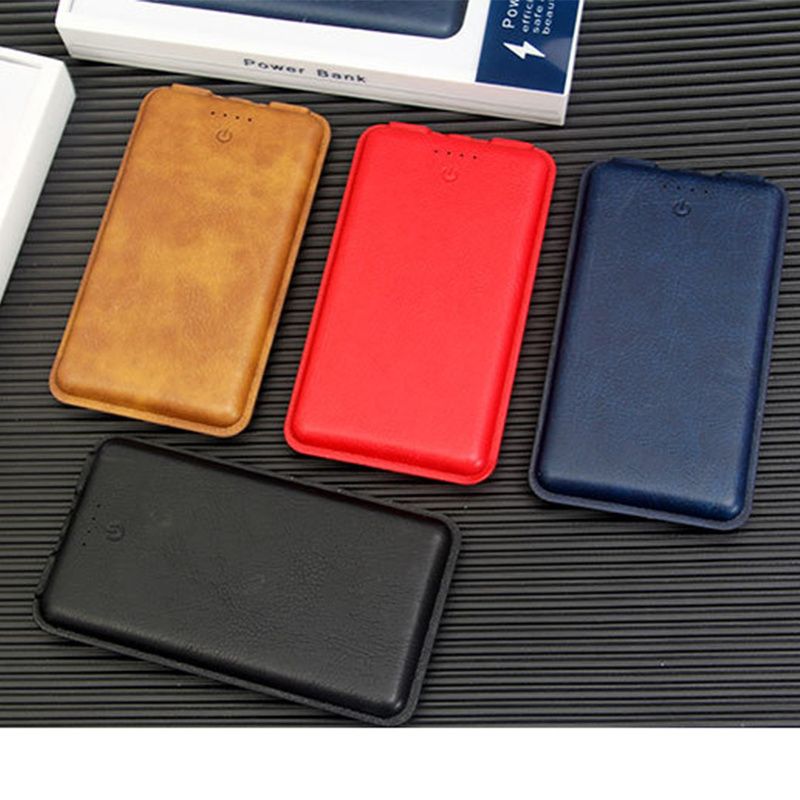 Business Gift Promotion Portable battery Leather Power Bank Family series 4000mAh 10000mAh 16000mAh