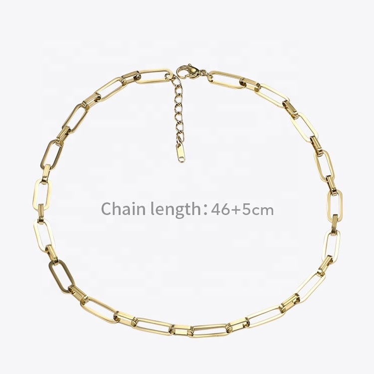 High Quality 14K Gold Plated Stainless Steel Link Chain Necklaces Jewelry P193039