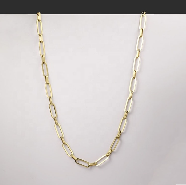 High Quality 14K Gold Plated Stainless Steel Link Chain Necklaces Jewelry P193039