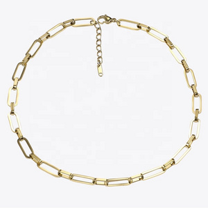 High Quality 14K Gold Plated Stainless Steel Link Chain Necklaces Jewelry P193039