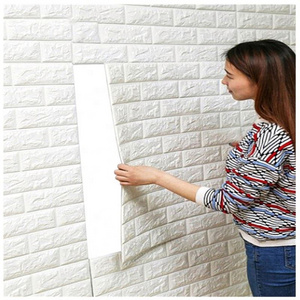 Self Adhesive 3D Foam Oblique Brick  Stick On Wallpaper Tiles Paintable 3D Wall Panel Tiles