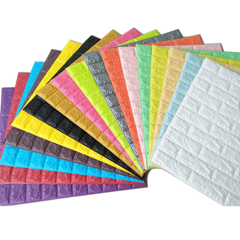 Colorful Pe Self-Adhesive 3D Brick Wall Paper Rolls