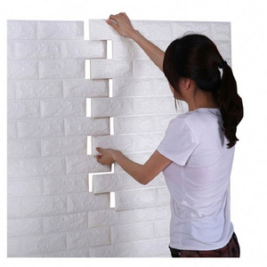 Colorful Pe Self-Adhesive 3D Brick Wall Paper Rolls