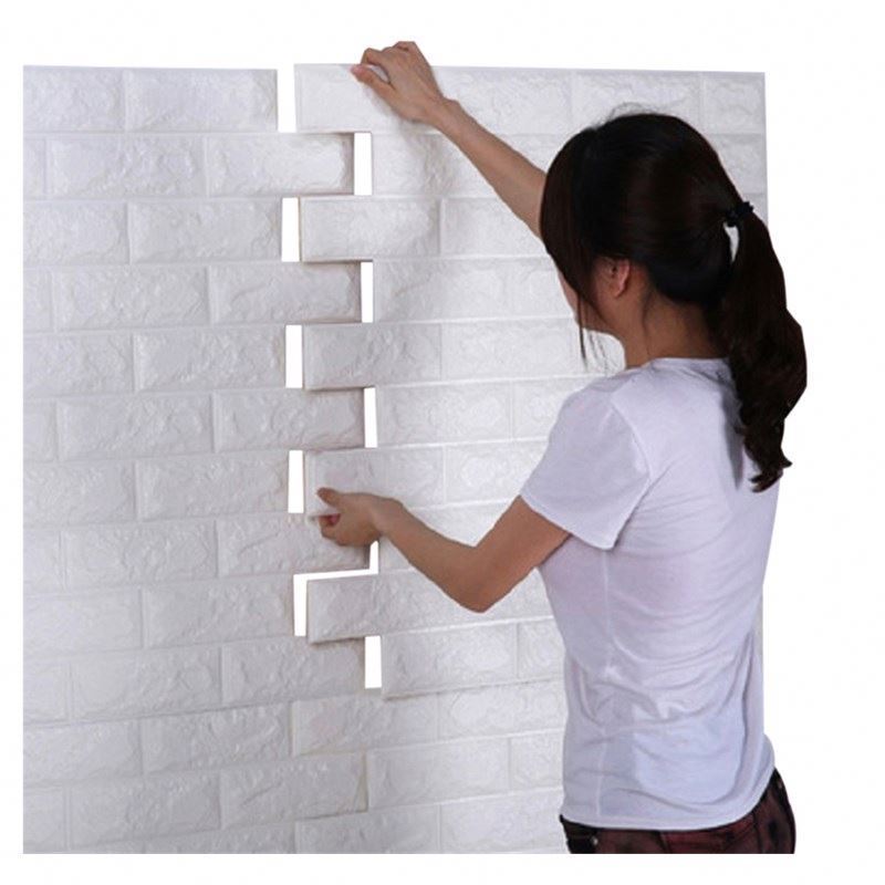 stone pattern self adhesive foam backed vinyl wallpaper 3d pe foam brick wall