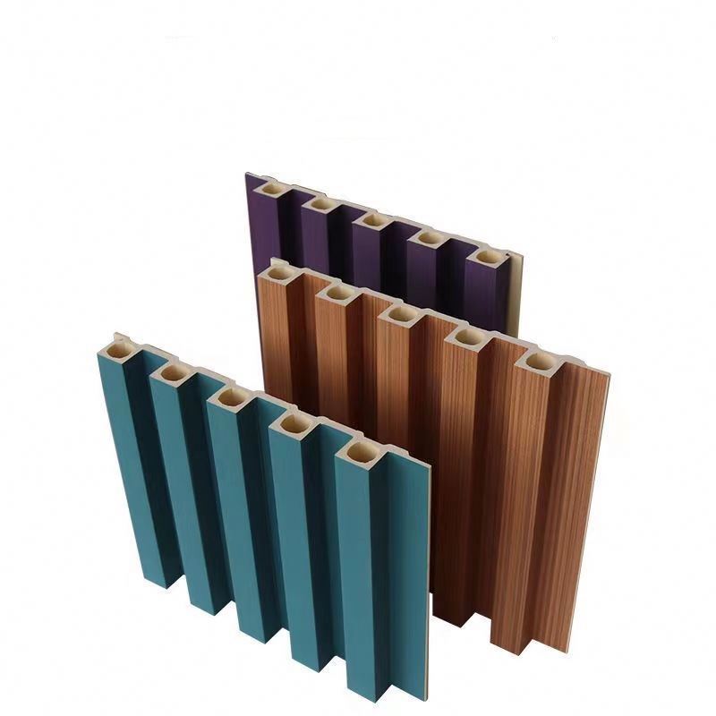 Customized Waterproof Pvc Leather Sheet Wall Panels Fluted Thick Wpc Cladding Wall Panel