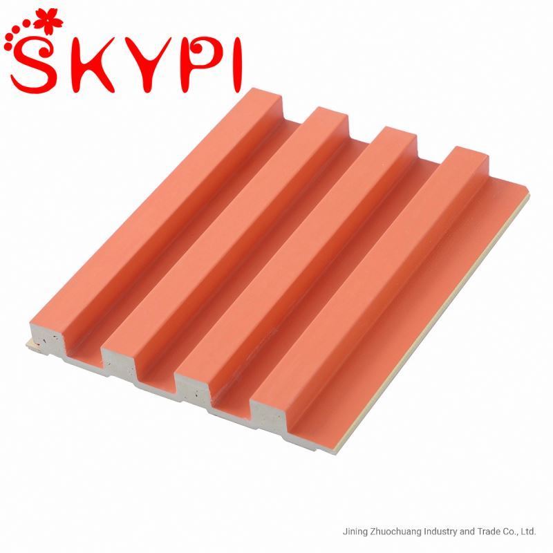 Customized Waterproof Pvc Leather Sheet Wall Panels Fluted Thick Wpc Cladding Wall Panel