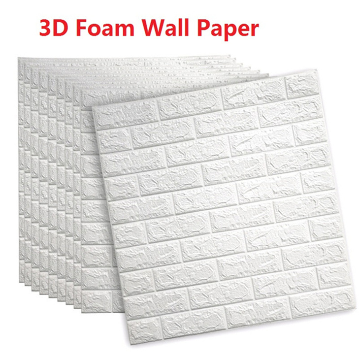 White brick pattern 3D  foam PE wall paper with bedroom decorative board wallpaper for bedroom wall