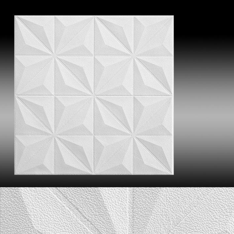 Thickened diamond 3D white brick pattern wall and ceiling paste 70 * 70 CM