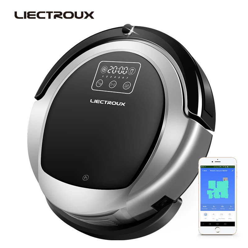 LIECTROUX B6009 Automatic Charging Double Brush Wireless Remote Controller Wet And Dry Robotics Portable Vacuum Cleaner