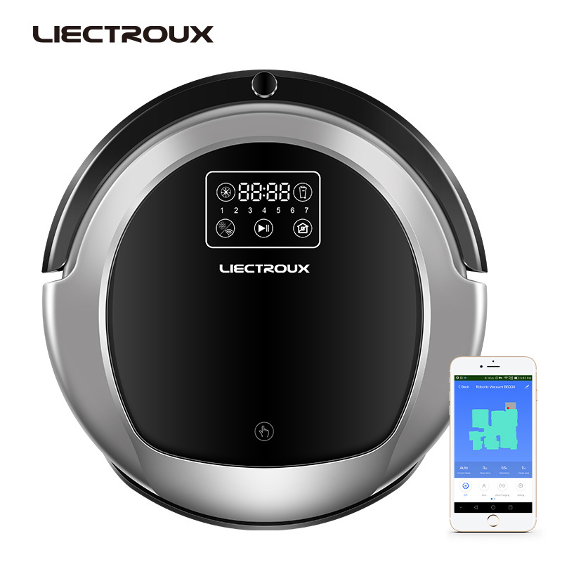 LIECTROUX B6009 Automatic Charging Double Brush Wireless Remote Controller Wet And Dry Robotics Portable Vacuum Cleaner