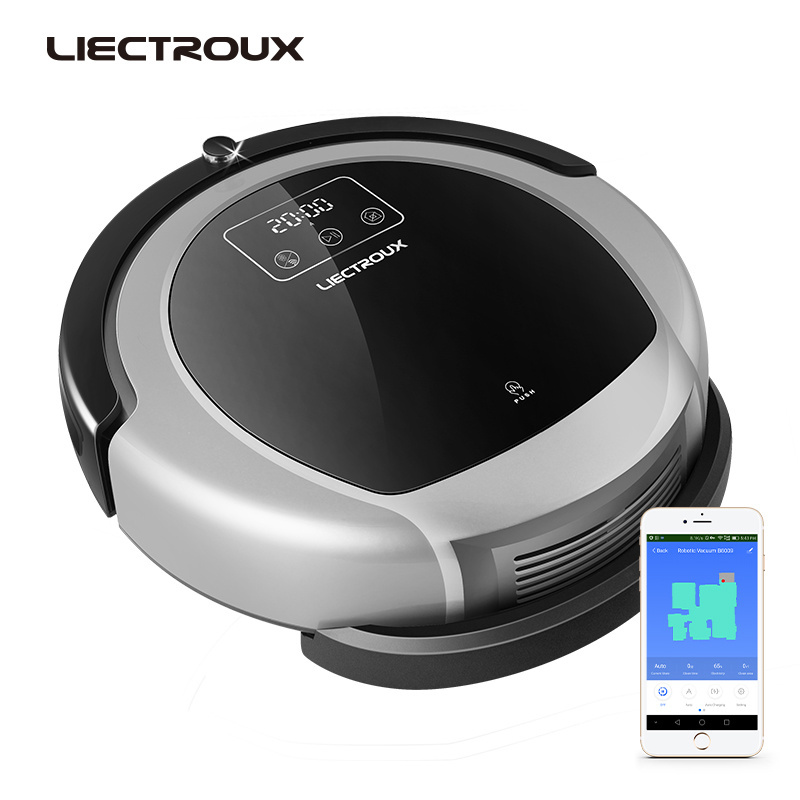 LIECTROUX B6009 Automatic Charging Double Brush Wireless Remote Controller Wet And Dry Robotics Portable Vacuum Cleaner