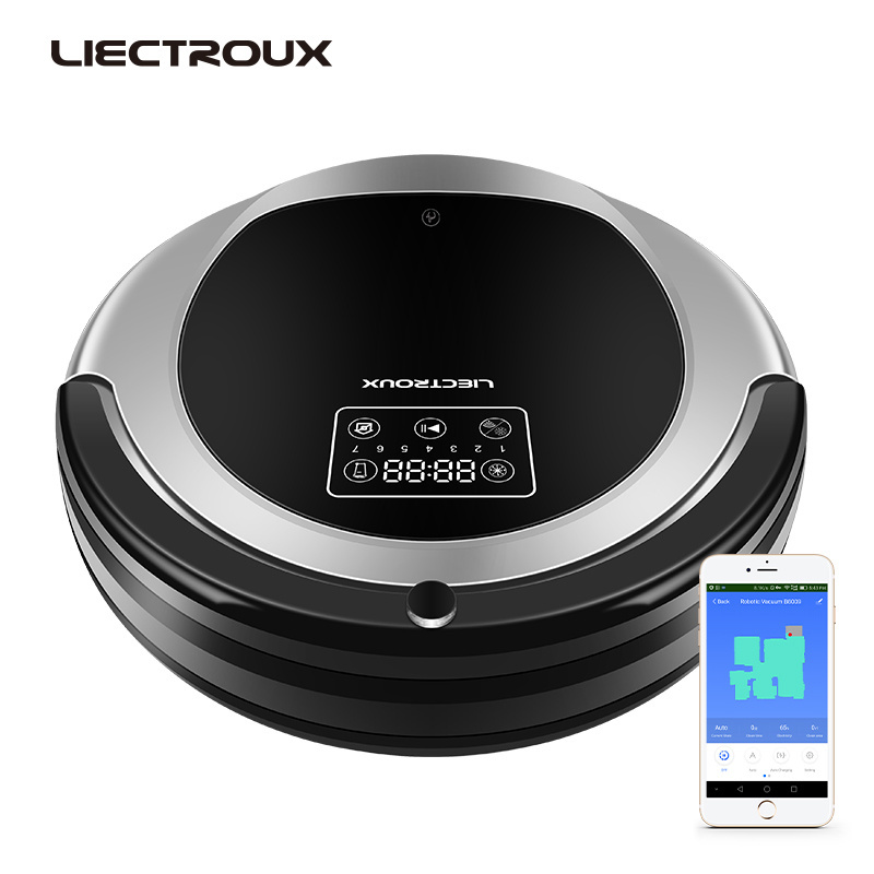 LIECTROUX B6009 Automatic Charging Double Brush Wireless Remote Controller Wet And Dry Robotics Portable Vacuum Cleaner