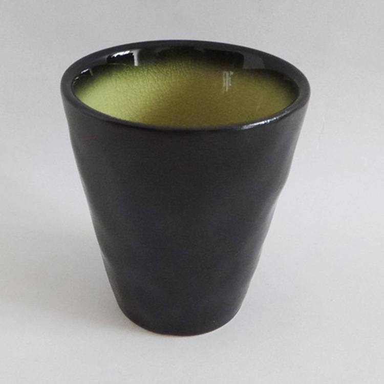 8oz crackle color glaze stackable small japanese ceramic coffee mug drink cup