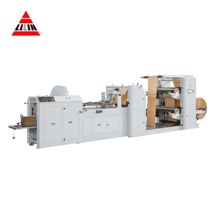 liin machinery paper product  LMD-400B+LST-4700R V-bottom Hand holding Paper Bag Making Machine With Flexo Printing Machine