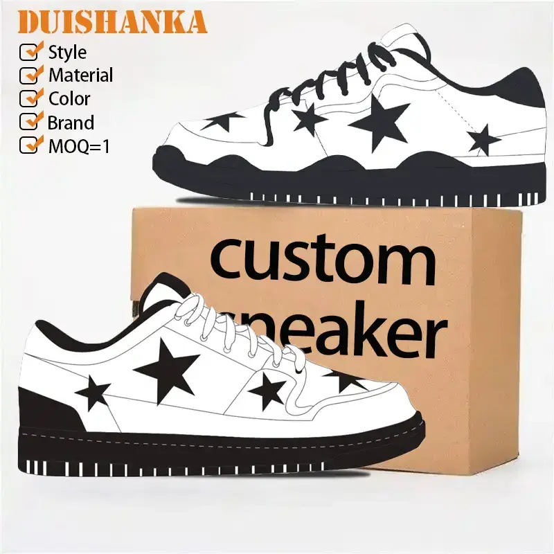 Factory Customize Men Blank Shoe Basketball Custom Logo Low High Casual Sport Leather Sneakers