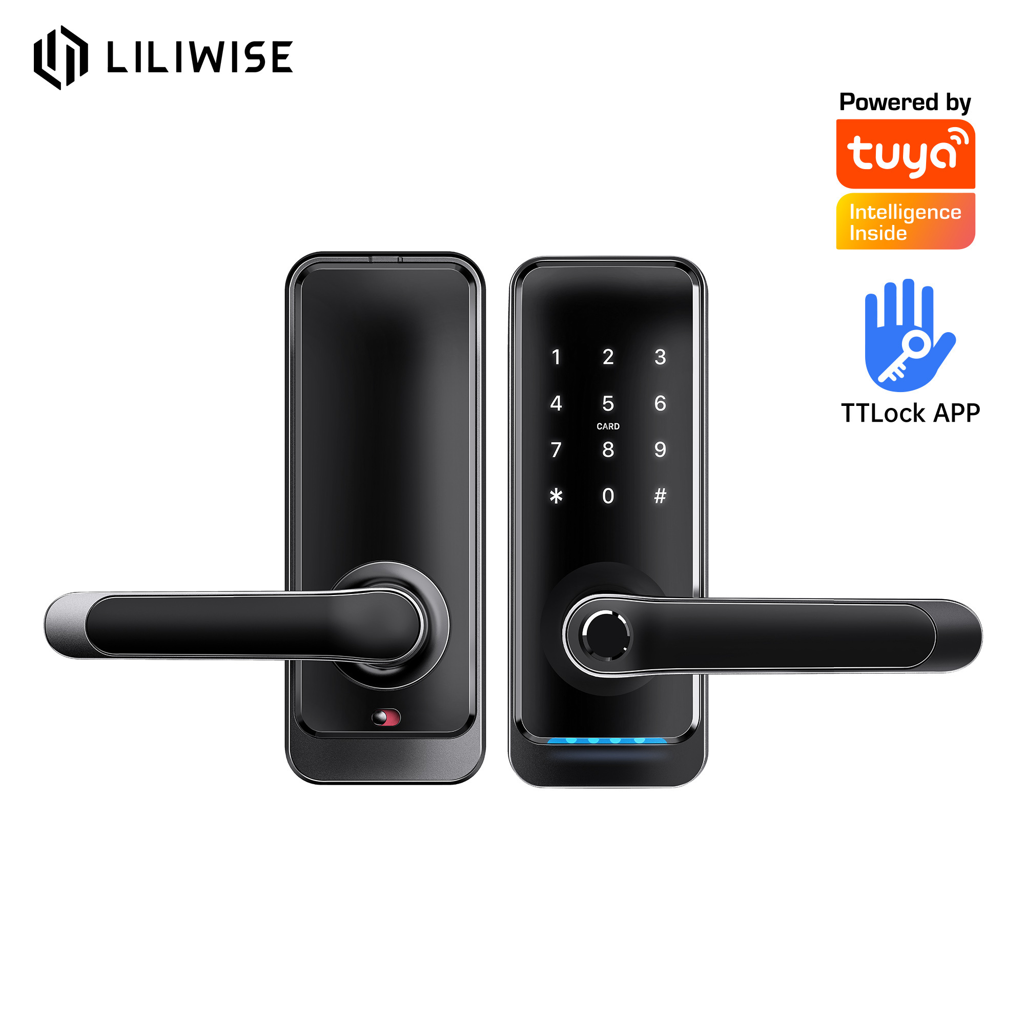 Liliwise Tuya TTLock WiFi Electronic Digital Keyless High Security Waterproof Smart Door Lock For Home Airbnb Apartment Project