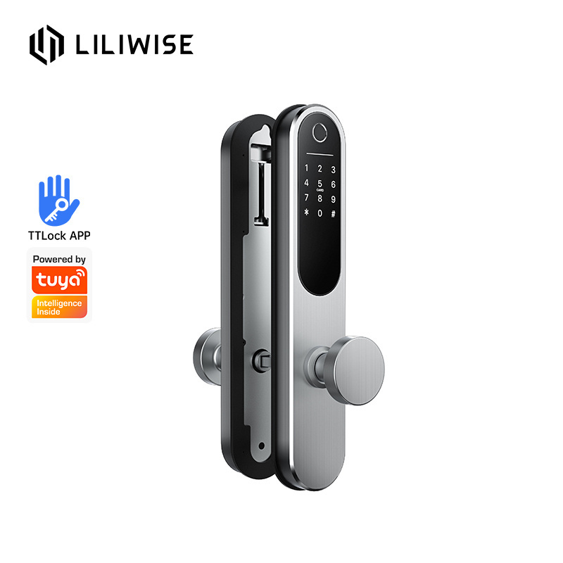 Safety Stainless Steel BLE Fingerprint Pin Key Smart Door Locks Cylinder Lock For All Mortise