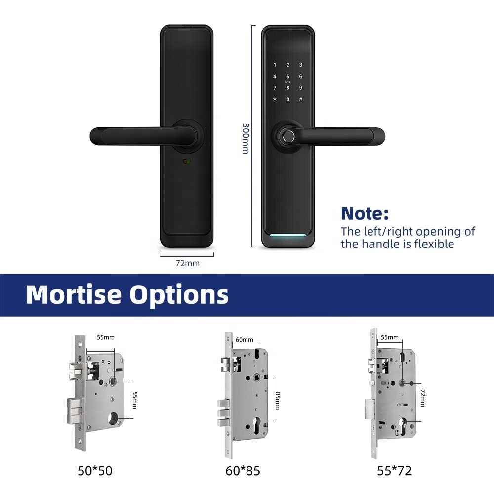 Liliwise Custom Wireless Digital Electronic Fingerprint Wifi Door Lock With Tuya Smart Life APP TTLOCK BLE Mobile Lock